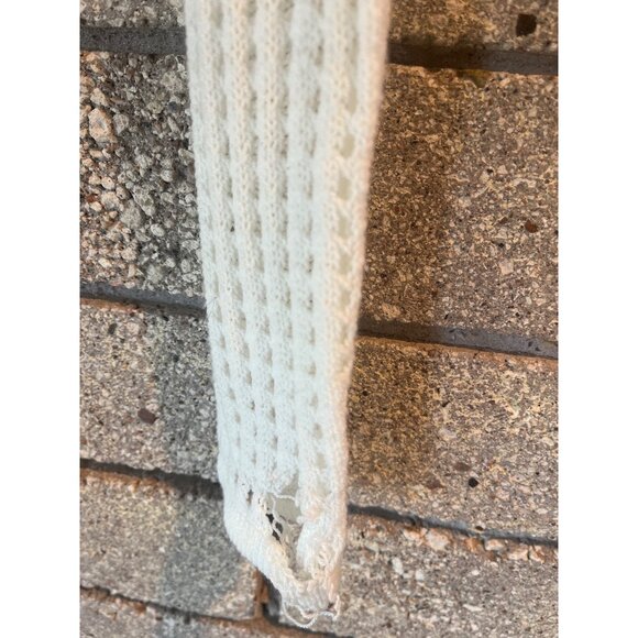 Cider Cropped Knit Cardigan With Floral Appliques Long Sleeves & Drawstring Deta - Picture 6 of 7